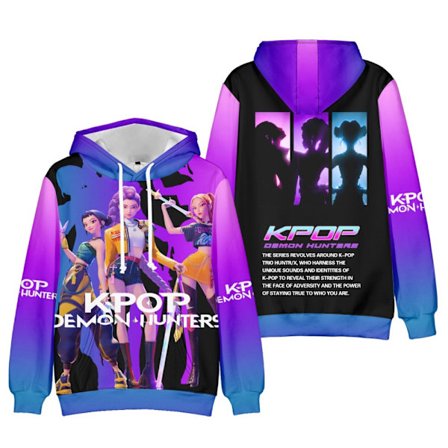 KPop Demon Hunters Hettegenser 3D-trykk Pullover Hettegenser for Barn Menn Kvinner 011