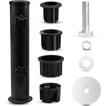 Varjopylvään vaihtovarjopidike, metallivarjopidike ulkokäyttöön, yleismaailmallinen varjopyörän vaihto-osat putki (musta)