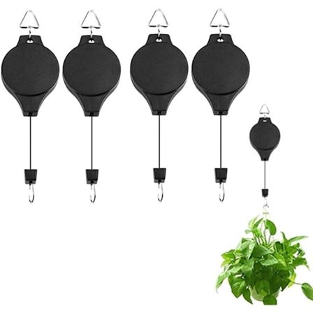 Växtkrokar, Infällbara Hängande Växthängare, Hängande Växtkorg, Hängande Växtrulle, Korgar, Krukor, Fågelmatare (4 st)..