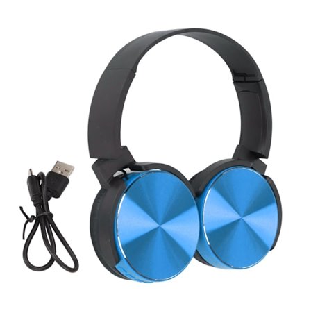 450BT Trådlöst Gaming Headset Bluetooth Subwoofer Justerbart Multifunktionellt Kort Blå