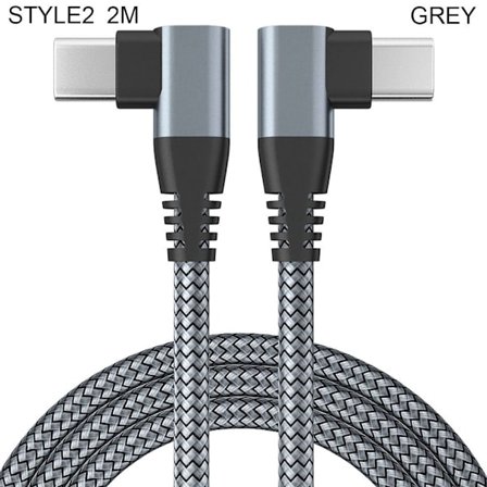 USB C till USB C-sladd Kabel GRÅ 2MSTYLE2 STYLE2