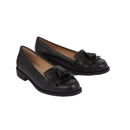 Dorothy Perkins Dam/Dam Leigh Frans Loafer Bred 4 UK Bred Svart