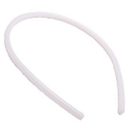 Smal vit taggat smal plast diadem 4 mm. bred