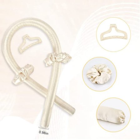 CDQ Hårlockare Lockar utan värme, Heatless Curls Band (beige)