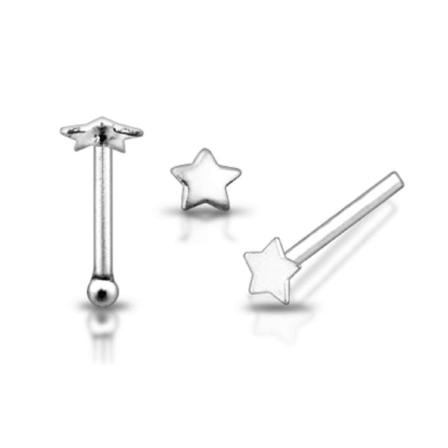 1 st. Stjärnformad näspiercing i 925 sterling silver