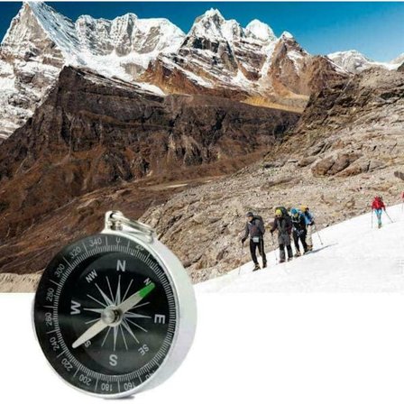 Enkel Kompass for Vandring, Lommekompass med Justerbar Deklinasjon, Kartlesing, Navigasjon, Orientering og Overlevelse