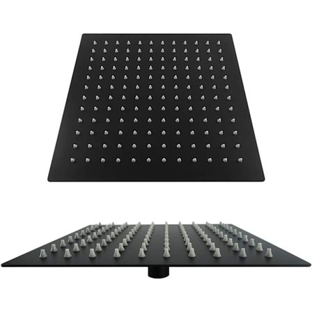 2 st anti-kalk duschhuvud i stål, svart, 15*15cm, 2