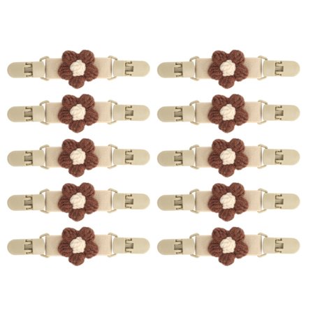 10 stk. Cinch Clips Tøjclips Ande næb Form Spænde Holder Tilbehør til Seler Sjal Brun Blomst