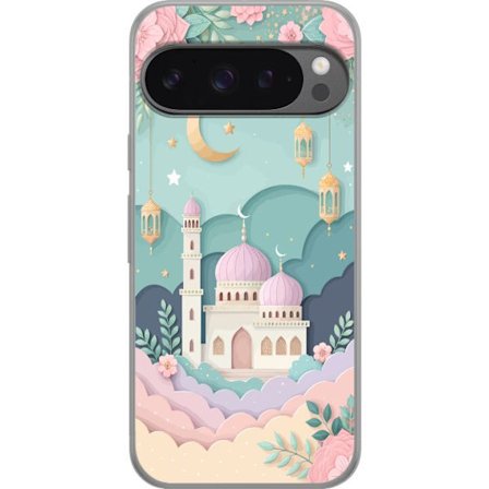 Kompatibelt Mobildeksel til Google Pixel 9 Pro XL Håndtegnet reiseinspirert mønster med verdenskart, fly, hjerter og vintage eventyrtema