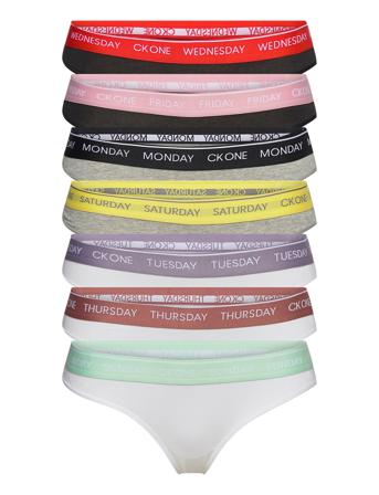 Thong 7Pk Stringtruse Undertøy Multi/mønstret Calvin Klein