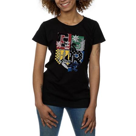 Harry Potter Dam/Kvinnor Hogwarts Hus Bomull T-shirt XXL B Black XXL