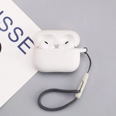 iPhone AirPods 4, Flydende Silikone Øretelefon Etui, Minimalistisk Øretelefon Etui, Hvid