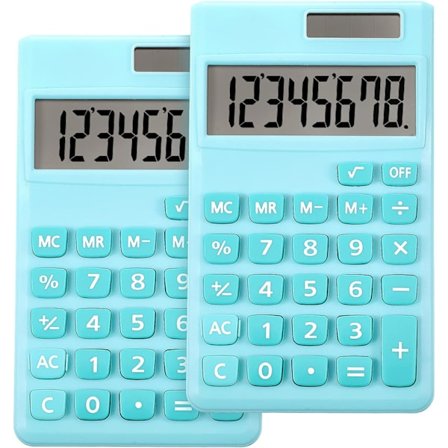 2 delar Basic Standard Miniräknare Mini Digital Desktop Calculat