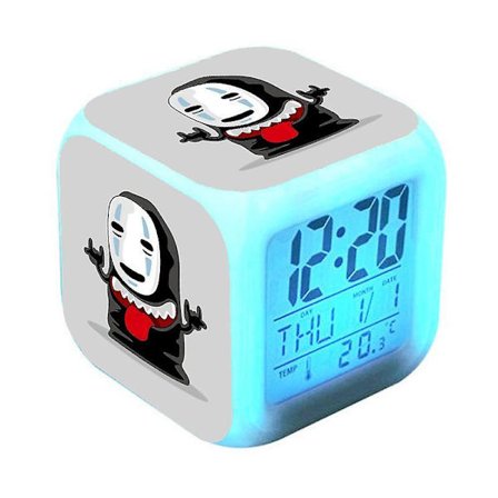 Spirited Away Faceless Man Alarm Clock Colorful Color Changing Square Alarm Clock Led Night Light Birthday Gift Gift #5