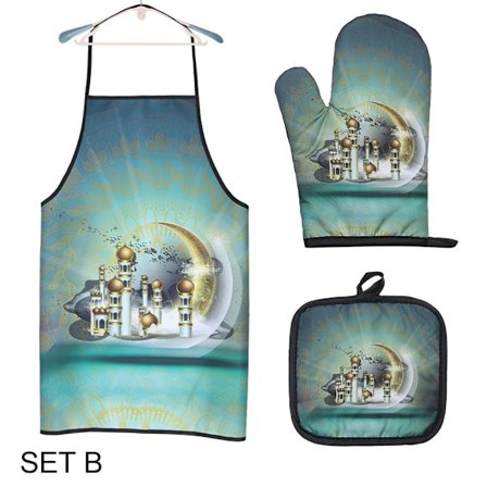 3 stk Ramadan Kareem Forkle Eid Mubarak Baking Varmebestandige Hansker Pute