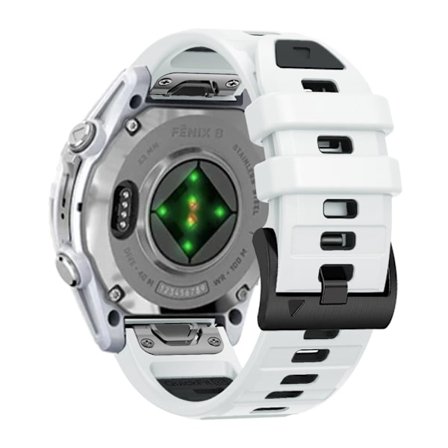 26 mm klockarmband Garmin Fenix 8 51 mm / Enduro 3 / Instinct 2X Universal Silicone Band - Vit + Svart