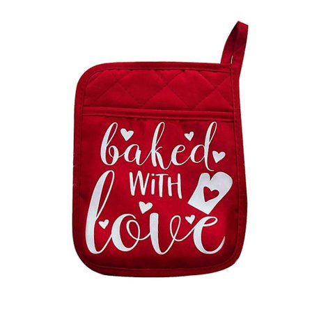 Tyuhe Valentinsdag Grydelap Varmebestandig Hængeløkke Multipurpose Tykkere Anti-skoldning Ovn Vante Mikrobølgeovn Handske Sjovt Køkken Bageudstyr [HK]
