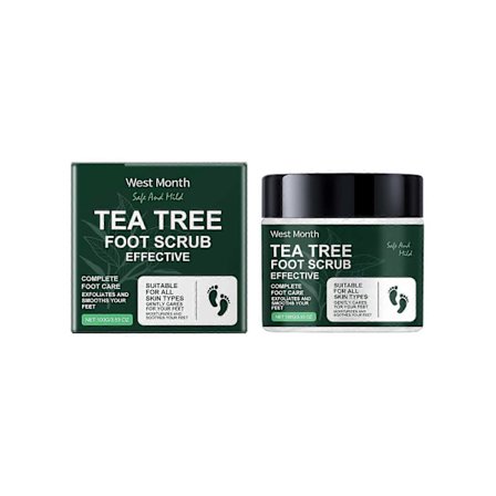 Tea Tree Fod Scrub Eksfolierende og Beroligende for Bløde, Foryngede Fødder