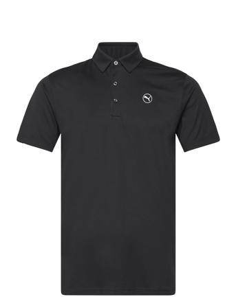 Pure Solid Polo Tops Polos Short-sleeved Black PUMA Golf