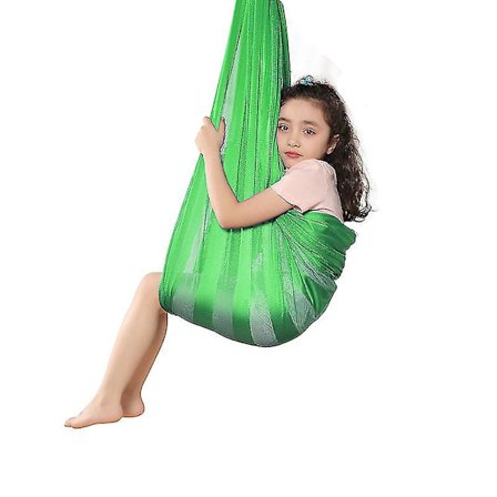 Børne hængekøjestol hængende gyngestol indendørs/udendørs - Grøn