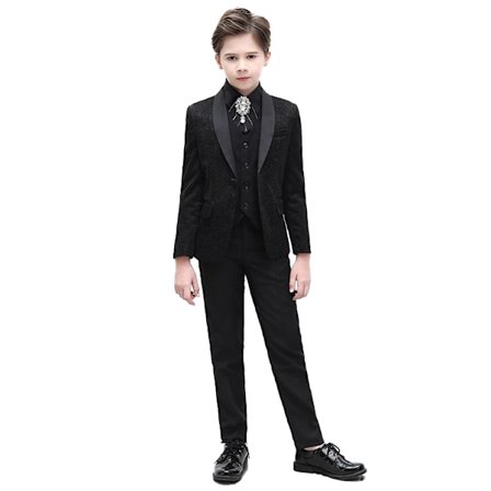 Pojkars Festlig Kostymset 5 Delar Slim Fit Ringbärare Outfit Kostymer