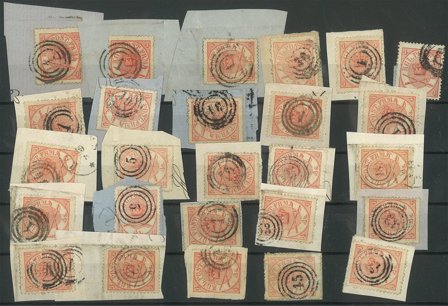 Danmark - AFA 13 i forsk. tryk og kvaliteter