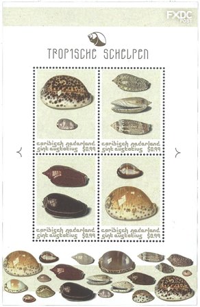 St. Eustatius - Strandskaller - Postfrisk miniark