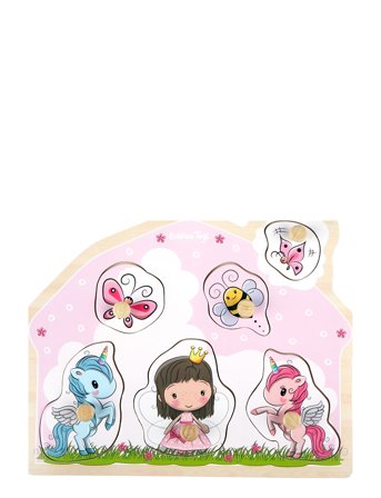 Lillie And Ellie - Wooden Knob Puzzle Patterned Barbo Toys