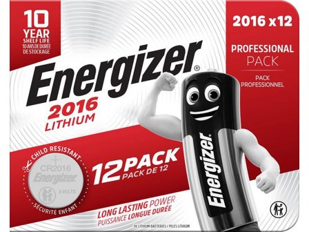 ENERGIZER Batteri Lithium CR2016 12/fp - Lyreco - Kontorsmaskiner - Batterier - Knappcellsbatterier