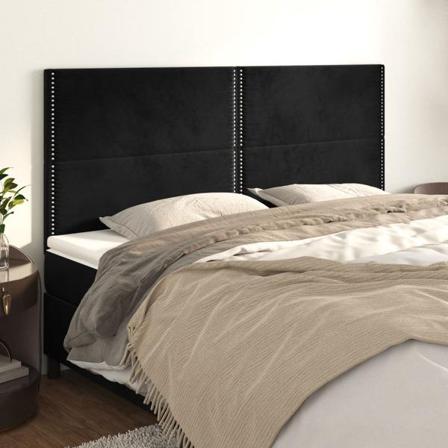 Vidaxl Huvudgavlar 4 St Svart 100x5x78/88 Cm Sammet Svart