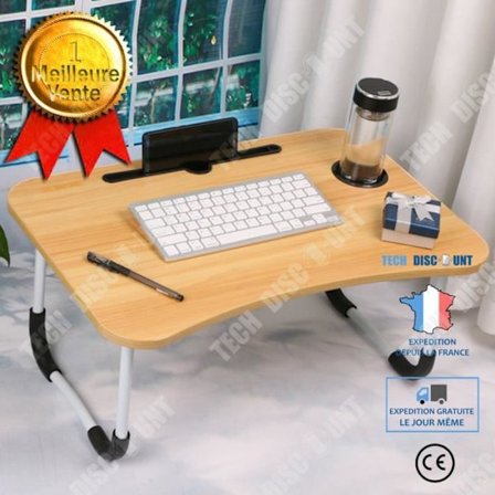 Sengbord - TD - Foldbart computerbord - MDF - 60x40 cm - Brun