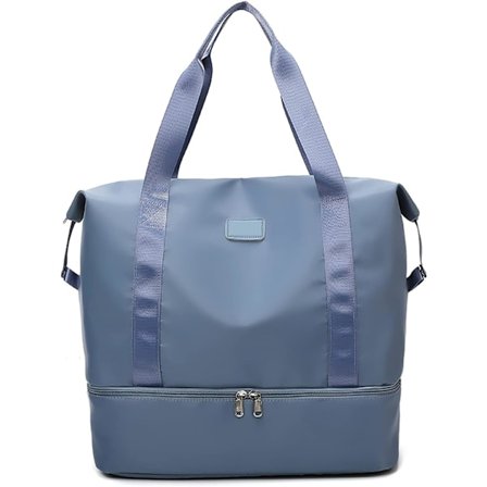 Reise Duffel Tote Bag, Vanntett Skulder Weekender Bag for Kvinner og Menn Svømme Sports Reise Gym Bag, Sammenleggbar og Utvidbar Bag Lett