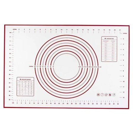 60 x 80 cm bagemåtte, BPA-fri silikone bagemåtte, silikone bageplade arbejdsmåtte med mål til fondant pizzamåtte