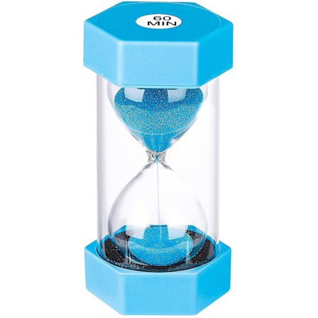 Timglassandtimer 60 minuter: Plastsandklocka, jätte Blue Sand Watch , Arena 60 min