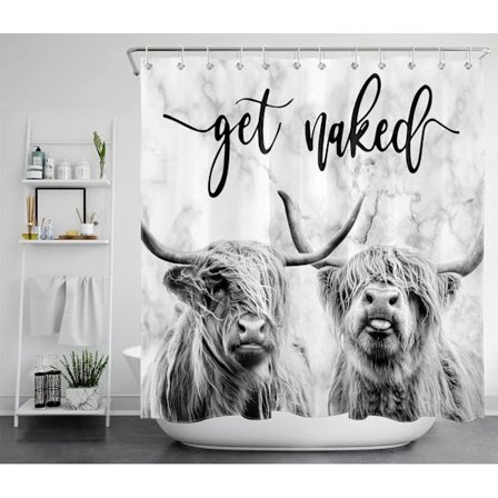 Bruseforhæng med Highland-ko-motiv, landlig stil, med kroge, sjov vestlig W,A