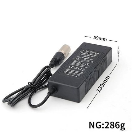 36V laturi ulostulo 42V 2A laturi 4-nastainen Xlrm-liitin, sopii 36V 10S sähköpyörän litiumakkuun -FA-