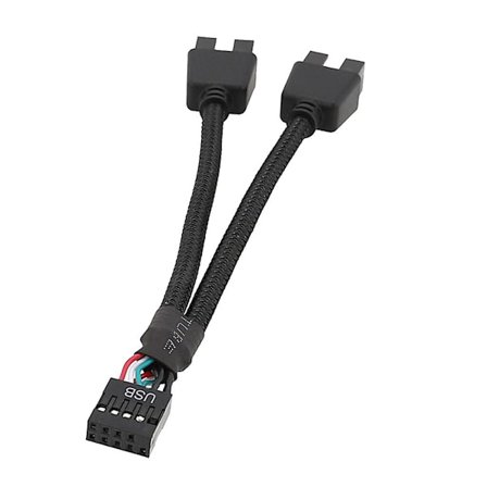 Hovedkort USB 9-pinners grensesnitt Header Splitter 1 til 2 Skjøteledning Adapter