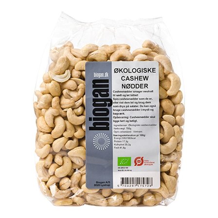 Biogan Cashewnødder Ø 750 g, Helse & Madvarer, Nødder, Cashewnødder