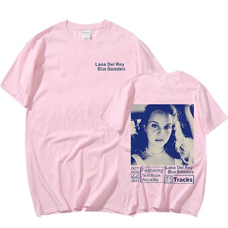 Sångerska Lana Del Rey T-shirt Blå räcken Musikalbum Kortärmade Grafiska T-shirts Vintage Harajuku T-shirts Streetwear Unisex