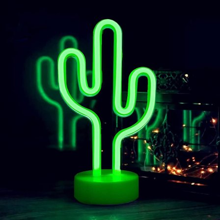 Cactus LED-ljus Neon skyltar Ljus med bas Nattlampa