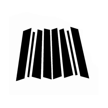 Bilrude Dør Søjle B C Stolpe Dækning til X5 E53 2000-2006 Sort Pc Klistermærke, 8 stk