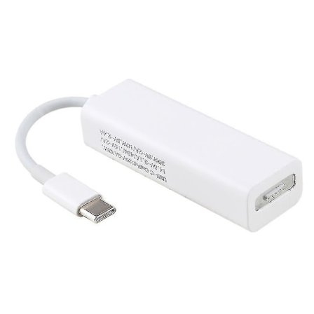 Anywatt 5-polet Magsafe 2 Magnetisk T-spids Hun til USB-C / Type-C Han Opladningsadapter Konverter til Macbook Pro (hvid)