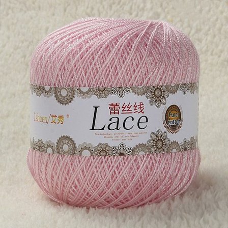 50g/Ball Garn Hekle Bomullsblonder ROSA