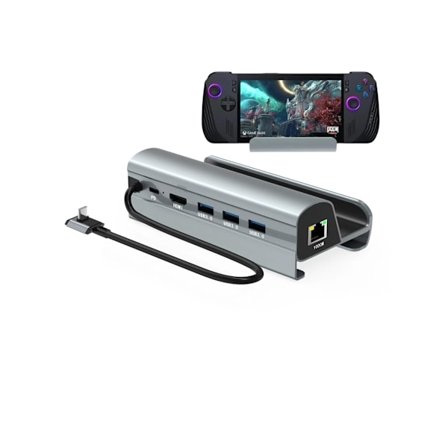 Rog Ally X Gaming Laptop Expansionsdocka 3 Usb 3.0 Hdmi Gigabit Ethernet Snabbladdning Grå YEMAESRE