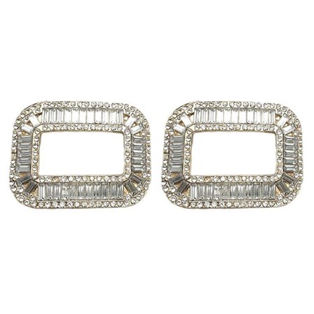 2x Rhinestone Krystal Sko Spænder Klips Til Brude Bryllupssko