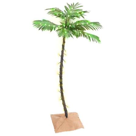 Vidaxl Palmträd Med Led Varmvit 72 Leds 120 Cm Vit