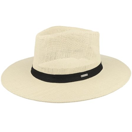 Brixton - Beige straw Hoed - Carolina Packable Hat Natural Straw Hat @ Hatstore