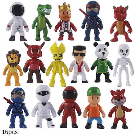16 stk./sæt Stumble Guys Actionfigur Legetøj Kage Topper Dekoration Mini Model Dukke Børn Fødselsdag Gave