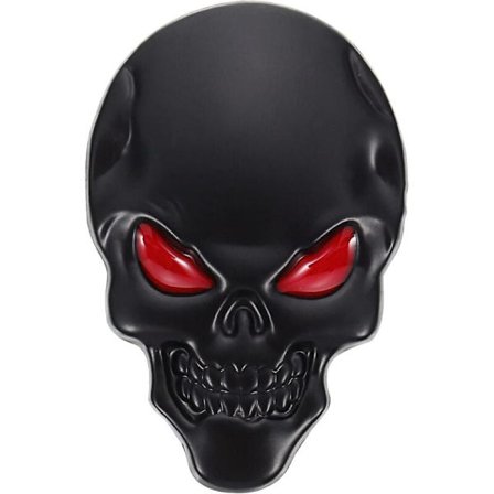 3D Metal Black Skull Sticker Auto Logo Emblem Badge Decal