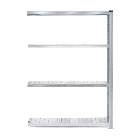 Regalsystem TRANSFORM, Anbaumodul mit 4 Böden, 1972 x 1200 x 400 mm, verzinkt